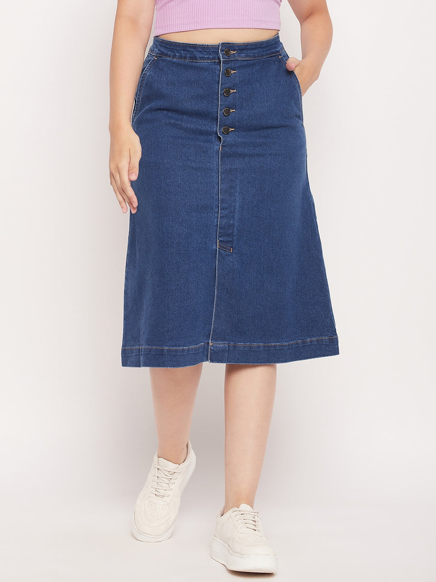 Split Buttoned Denim Skirt – KesleyBoutique